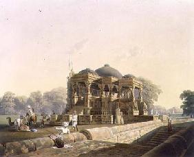 Ancient Temple at Hulwud, from Volume I of 'Scenery, Costumes and Architecture of India', painted by