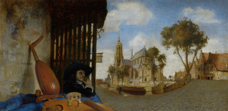 A View of Delft, with a Musical Instrument Seller's Stall de Carel Fabritius
