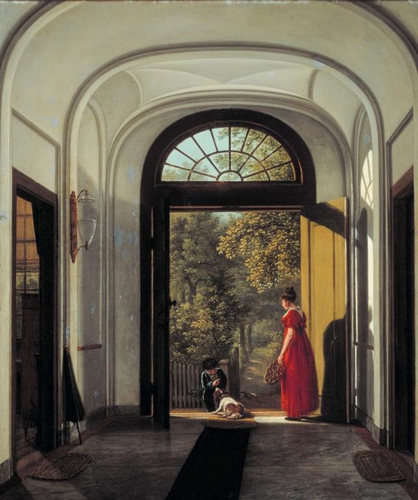 The Artist’s Wife and Child in the Hall of their House on t de Carel Lodewijk Hansen