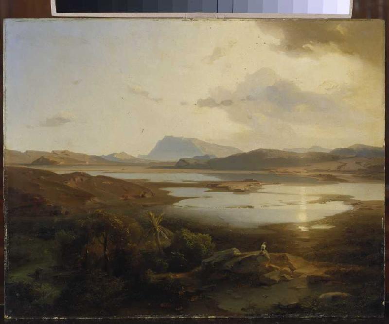The Kopais lake in Böotien with the Parnass. de Carl Anton Joseph Rottmann