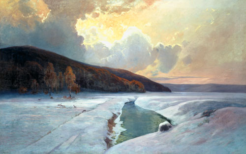 Winter landscape in the Sudeten Mountains de Carl Ernst Morgenstern