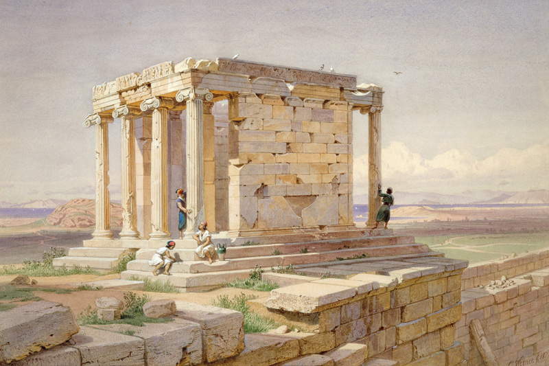 The Temple of Athena Nike. View from the North-East de Carl Friedr.Heinrich Werner