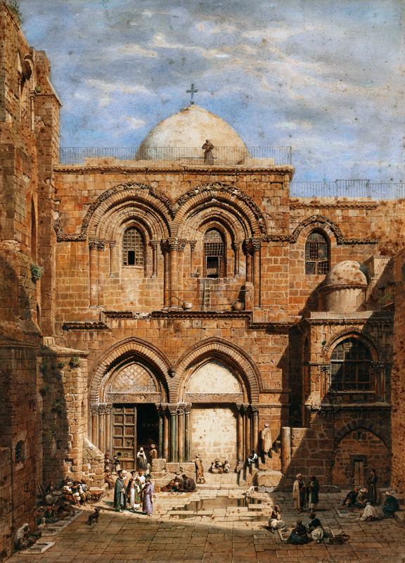 Eingang zur Grabeskirche in Jerusalem de Carl Friedr.Heinrich Werner