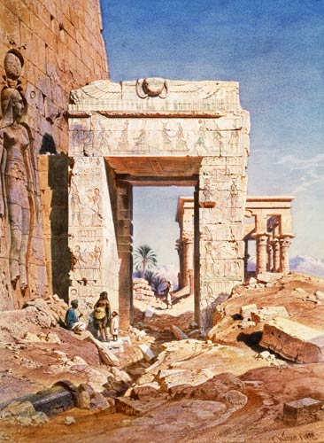 Doorway from Temple of Isis to temple called Bed of the Pharaohs, Island of Philaea, Egypt de Carl Friedr.Heinrich Werner