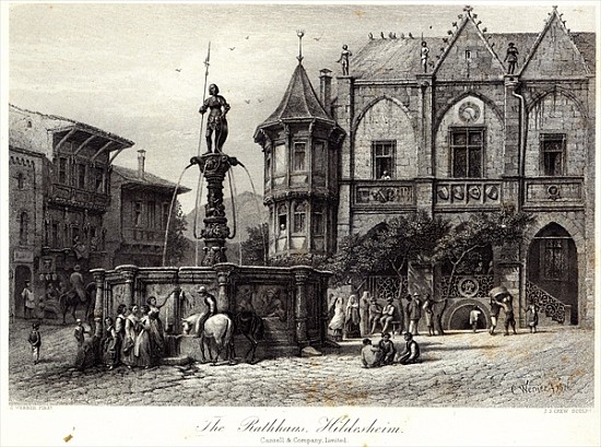 The Rathhaus, Hildesheim; engraved by J.J. Crew, printed Cassell & Company Ltd de Carl Friedr.Heinrich Werner