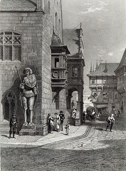 Town Hall, Halberstadt; engraved by E. Joubert, printed Cassell & Company Ltd de Carl Friedr.Heinrich Werner