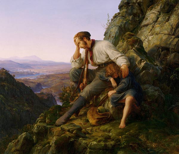 The Robber and His Child de Carl Friedrich Lessing