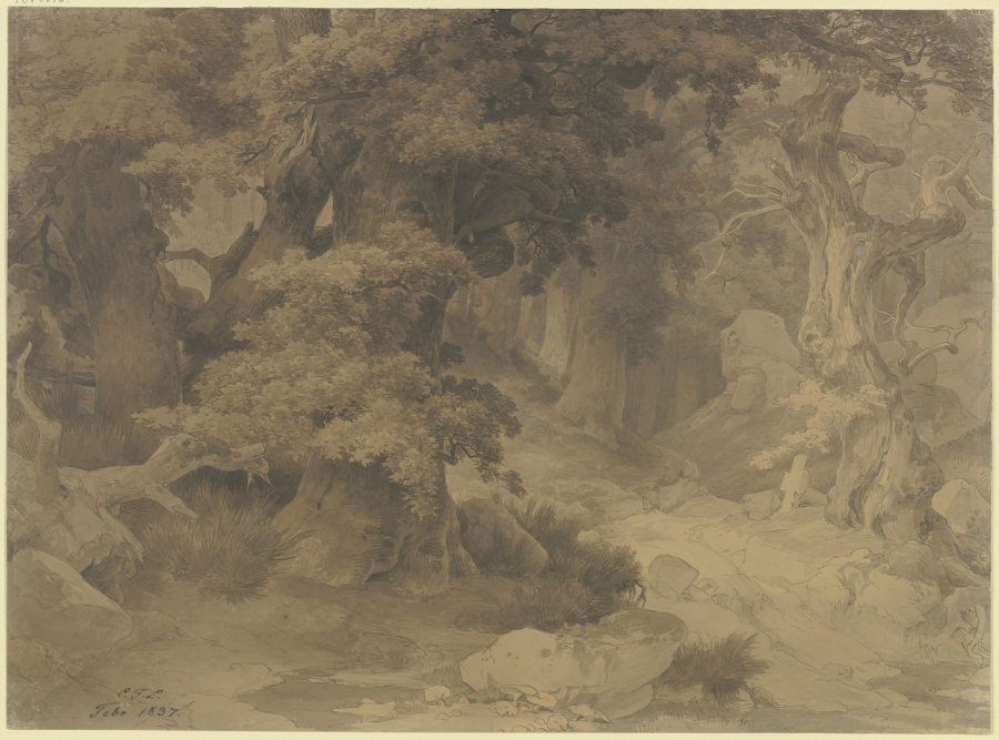 Oak forest de Carl Friedrich Lessing