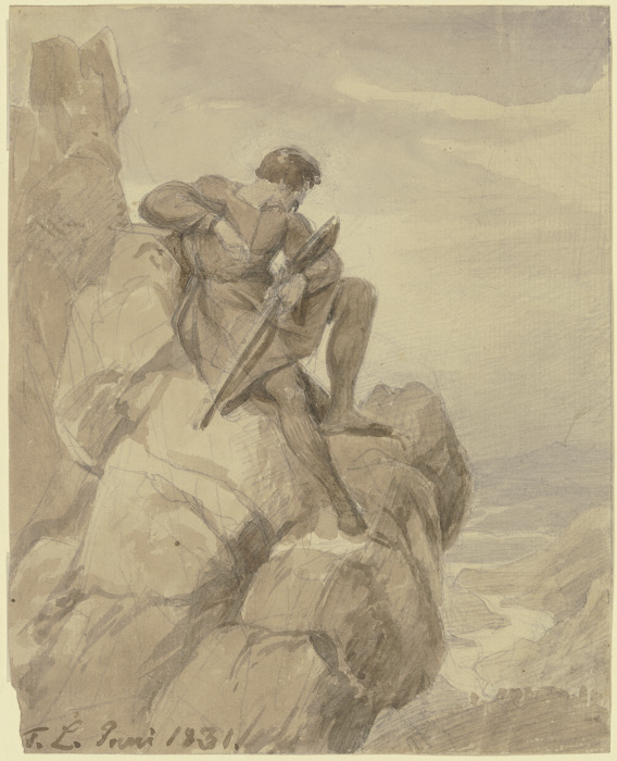 Jäger (Räuber) in den Bergen de Carl Friedrich Lessing