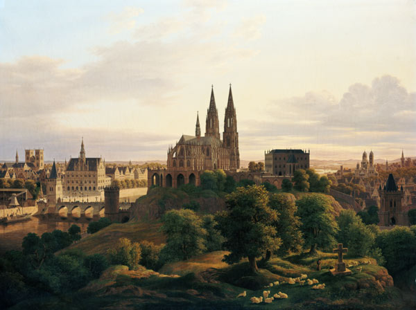 A Medieval Town in 1830 de Carl Georg Hasenpflug