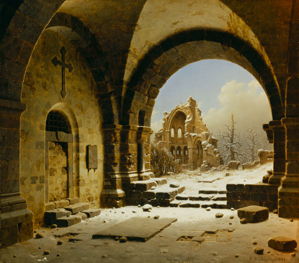 Cloister Ruins in Winter de Carl Georg Hasenpflug