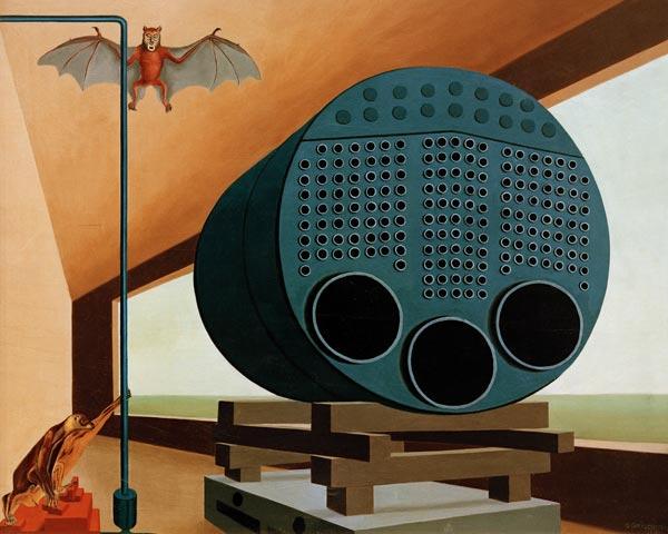 Dampfkessel mit Fledermaus, 1928.