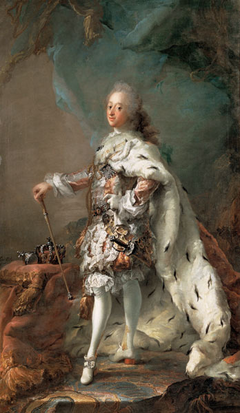 Portrait of Frederik V (1723-1766) in Anointment Robe de Carl Gustaf Pilo