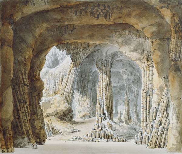 Basalt columns into the Fingalshöhlen de Carl Gustav Carus