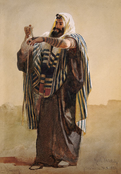 A Jerusalemite Shepherd Winding the Phylacteries for the Hand de Carl Haag