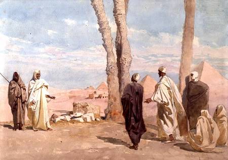 Bedouin from the Sahara Desert making Enquiries at Giza de Carl Haag