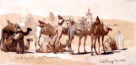 Camel Market Outside Damascus de Carl Haag
