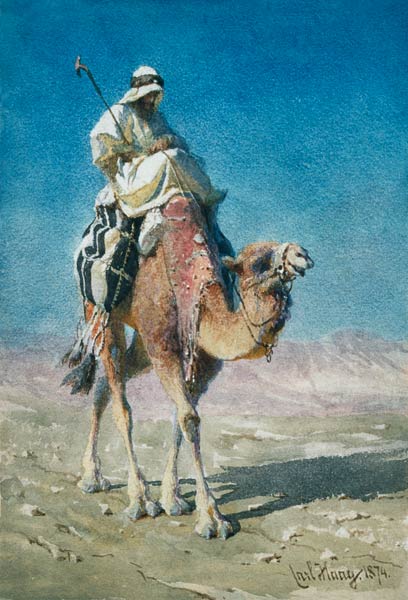 A Bedaween on a Camel's Back de Carl Haag