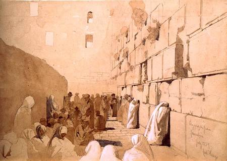 'Am Klageplatz der Juden', Wailing Wall at Jerusalem de Carl Haag