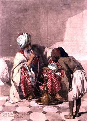 The Nargileh Smoker and his slave boy
