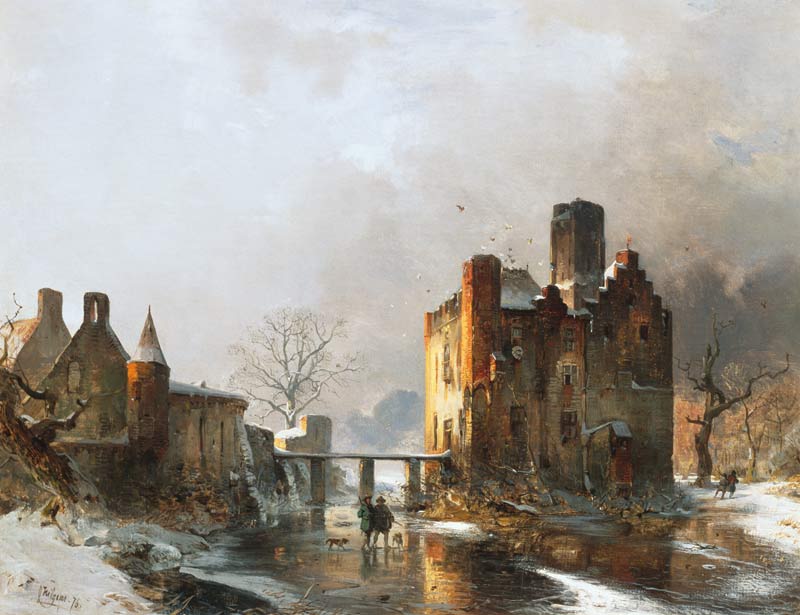 El Castillo de Dornburg en invierno de Carl Hilgers