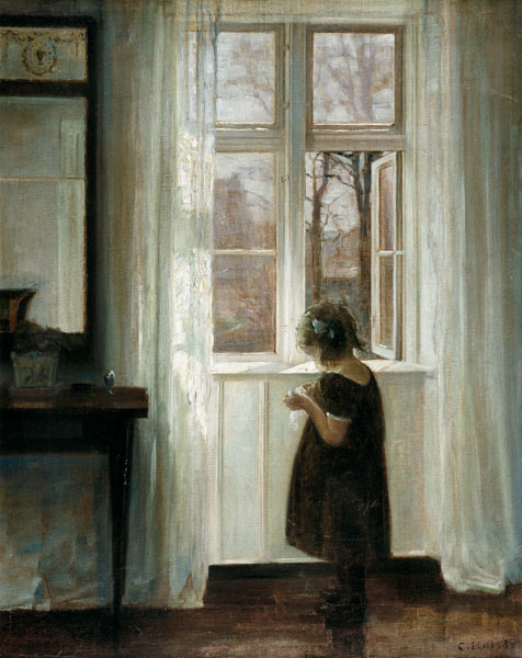 Little girl at a window de Carl Holsoe