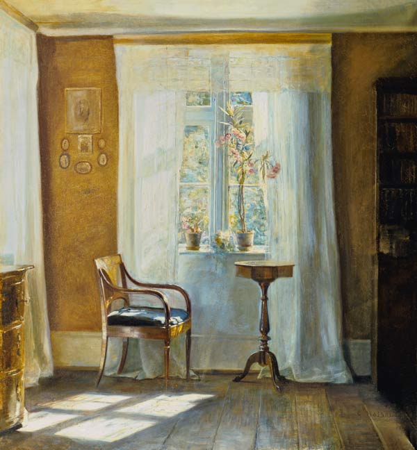 Window seat in the house of the artist in Lyngby. de Carl Holsoe