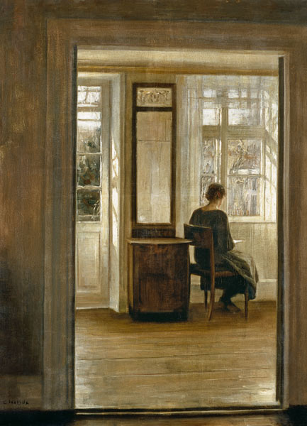 Reading at the window de Carl Holsoe