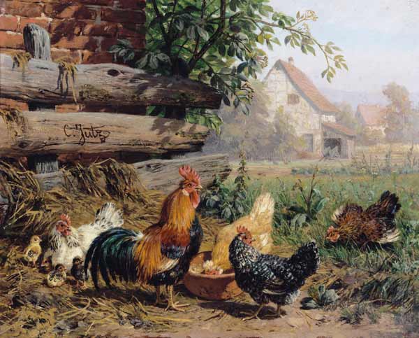Farmyard Chickens de Carl Jutz