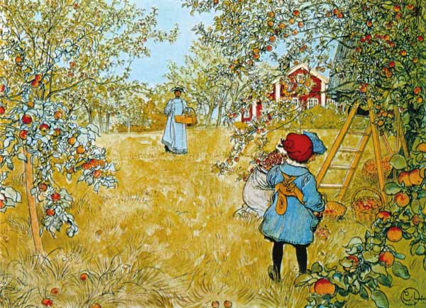 Cosecha de manzanas de Carl Larsson