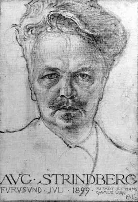 The Author August Strindberg (1849-1912) de Carl Larsson