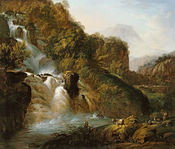 Landschaft mit Wasserfall de Carl Ludwig Kaaz