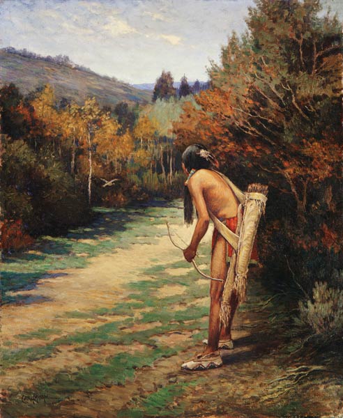 Taos Hunter (oil on canvas) de Carl Moon