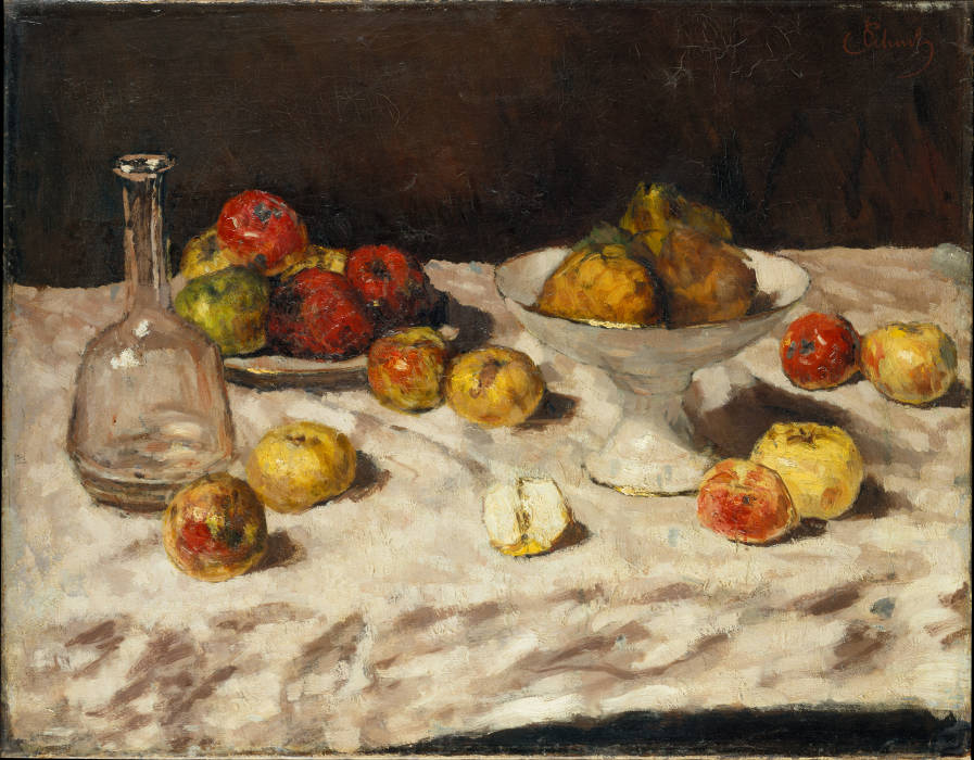 Still Life with Apples, Pears and a Carafe de Carl Schuch