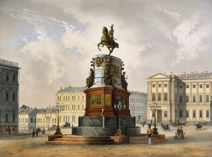 View of the Monument to Emperor Nicholas I on Saint Isaac's Square de Carl Schulz