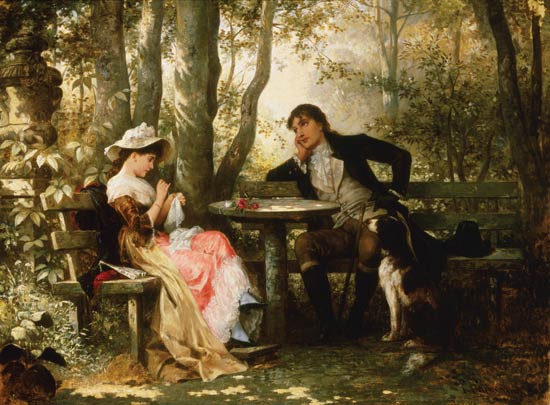 A chat in the park. de Carl Schweninger