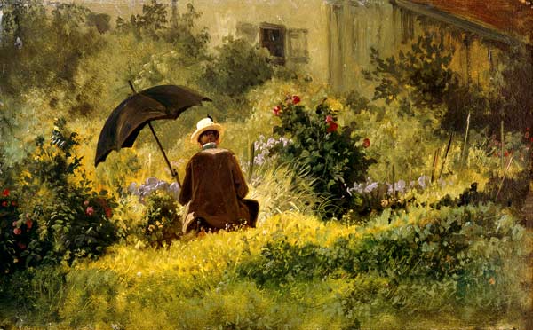 The painter in the garden de Carl Spitzweg