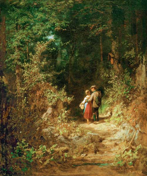 C.Spitzweg / Pair of Lovers.../ c.1860 de Carl Spitzweg