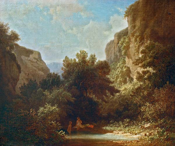 Carl Spitzweg / Rocky Landscape / c.1854 de Carl Spitzweg