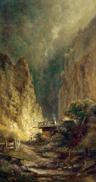 Spitzweg / Mill on Rocky Gorge / c. 1880 de Carl Spitzweg