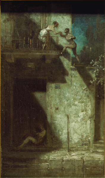 Spitzweg / Rendezvous at Night / c. 1875 de Carl Spitzweg