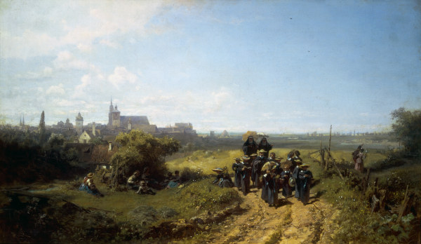 Spitzweg / Walk with Institute / c. 1860 de Carl Spitzweg