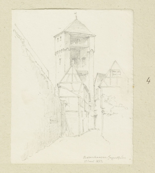 Witch tower in Babenhausen de Carl Theodor Reiffenstein