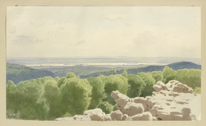 Blick vom Grauen Stein über den Rheingau de Carl Theodor Reiffenstein
