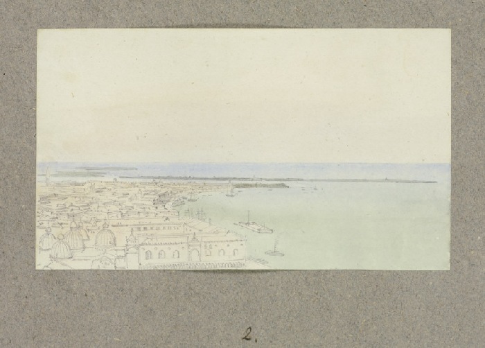 Blick vom Markusturm über die Dächer und Lagune von Venedig de Carl Theodor Reiffenstein