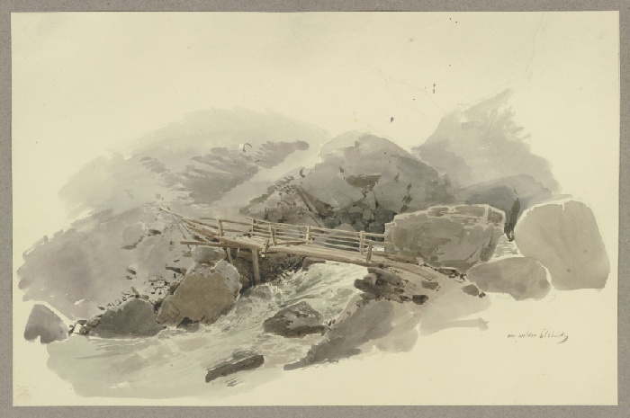 Bridge in the Gasteren valley de Carl Theodor Reiffenstein
