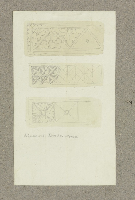 Details ornamentierter Holzarchitrave in Venedig de Carl Theodor Reiffenstein