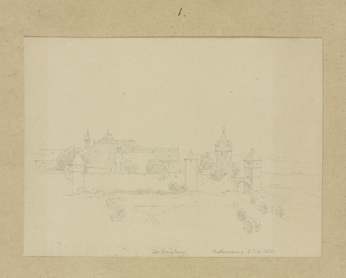 Rothenburg ob der Tauber vom Burgstall Essigkrug aus gesehen de Carl Theodor Reiffenstein
