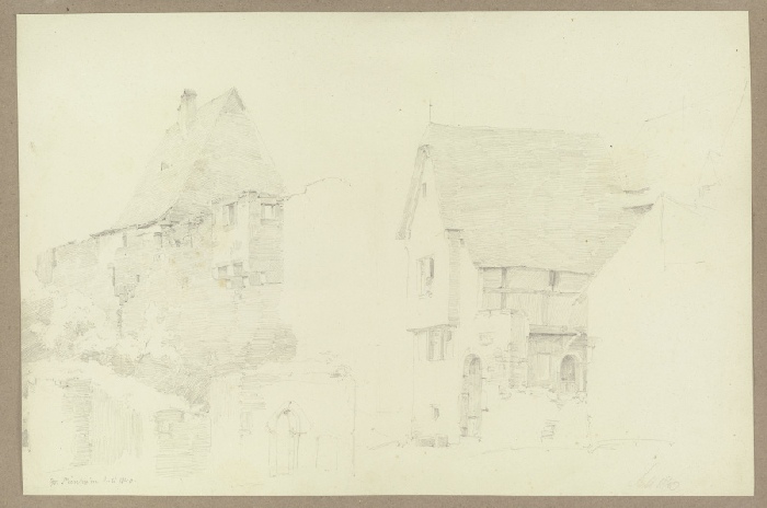Stadtmauerabschnitt und Häuser in Steinheim de Carl Theodor Reiffenstein
