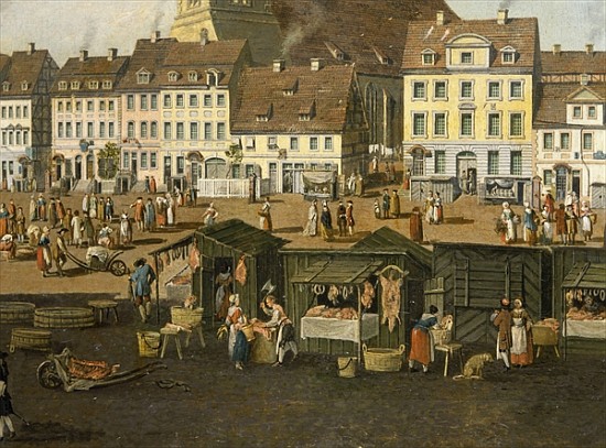 The New Market in Berlin with the Marienkirche c.1770 de Carl Traugott Fechhelm